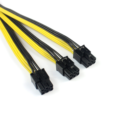 S7 S9 3 Way Extension Cord Splitter Power Cord Splitter Cable For BTC Miner PCIe PCI Express